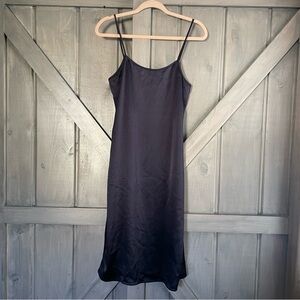NWOT‎ JENNI KAYNE Deep Blue Navy Satin Slip Midi Dress - Small